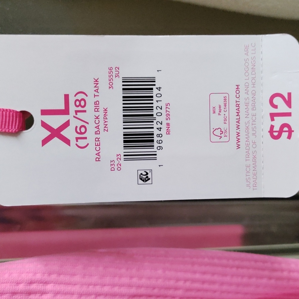 💖 Justice Racer Back Rib Tank - Picture 8 of 9